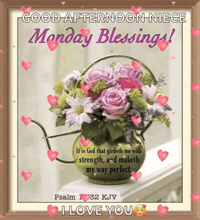 Good Afternoon Niece Monday Blessings Flowers Watering Can GIF