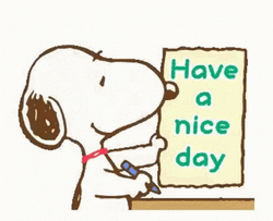 Good Day Cute Snoopy Writing GIF