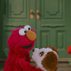 Good Dog Elmo Petting Puppet Dog GIF