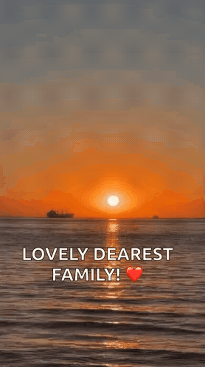 Good Evening Greeting Card With Sunset Over Ocean GIF