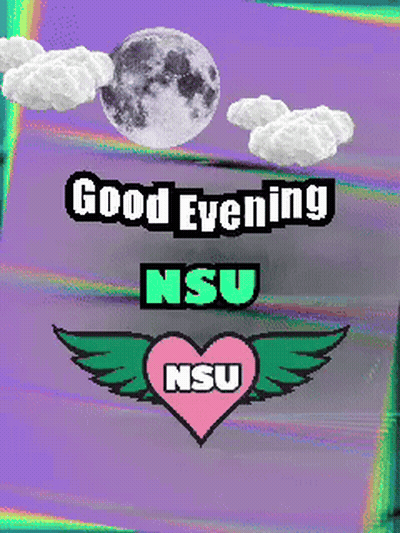 Good Evening NSU On Purple Background GIF