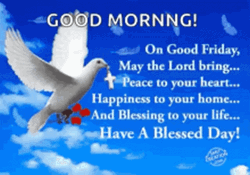 Good Friday Morning Happiness Blessings Dove Cross