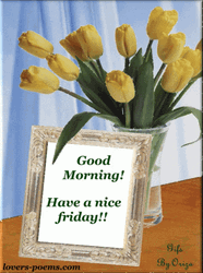 Good Friday Morning Nice Friday Yellow Tulips GIF