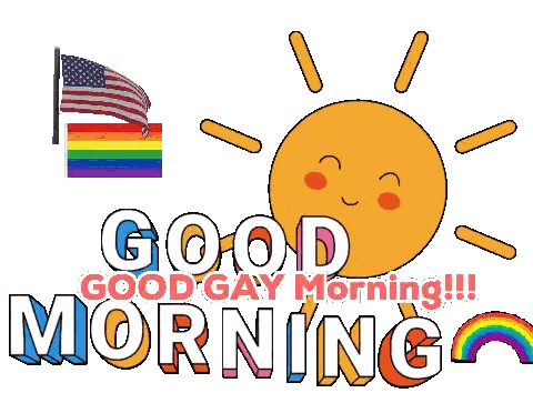 Good Gay Morning Sun And Rainbow Poster Sticker