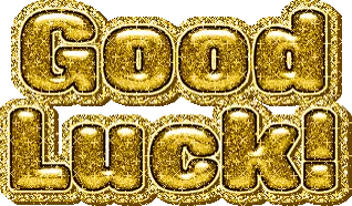 Good Luck In Gold Letters Sticker