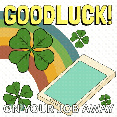 Good Luck On Your Job Sticker With Cell Phone GIF