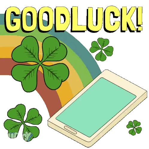 Good Luck Rainbow And Clovers Sticker
