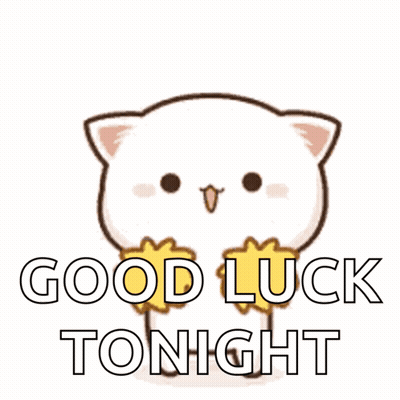 Good Luck Tonight Sticker With White Cat GIF