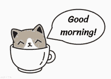 Good Morning Animated Cat In Cup GIF