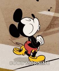 Good Morning Animated Mickey Whistle GIF