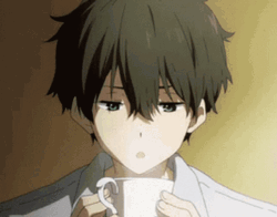 Good Morning Anime Boy Drink Coffee