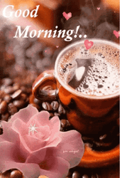 Good Morning August Flowing Hearts GIF