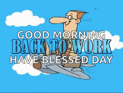 Good Morning Back To Work Man On Airplane GIF
