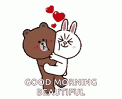 Good Morning Beautiful Cony And Brown GIF