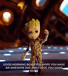 Good Morning Beautiful Groot GIF