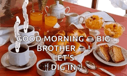 Good Morning Brother Breakfast On Table GIF