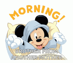 Good Morning Brother Mickey Mouse In Bed GIF