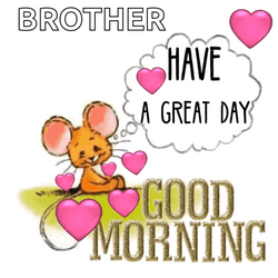 Good Morning Brother Mouse With Pink Hearts GIF