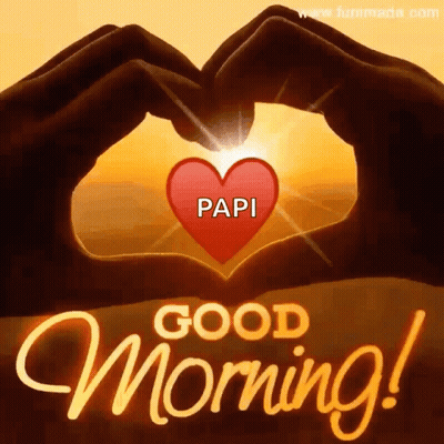 Good Morning Card Two Hands Heart Papi GIF