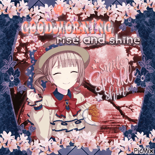 Good Morning Card With Ladybugs And Butterflies GIF