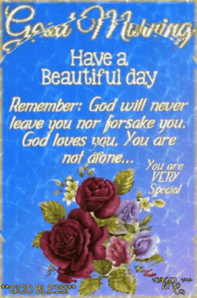 Good Morning Card With Roses GIF