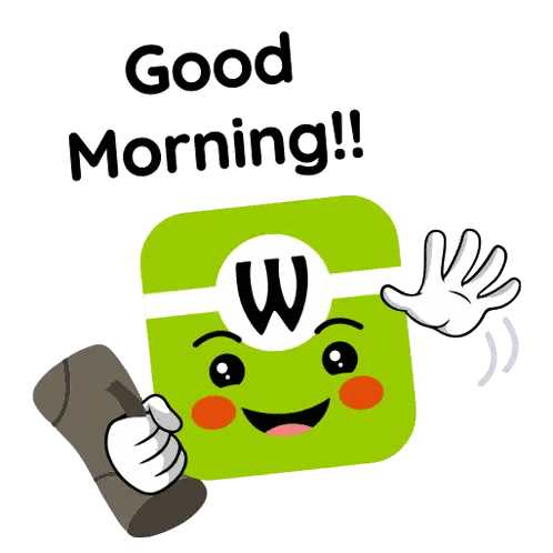 Good Morning Cartoon With W On Head Sticker