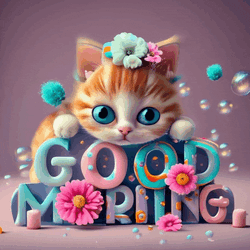 Good Morning Cat Meme GIF