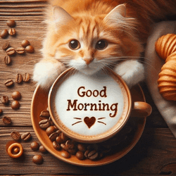 Good Morning Cat Meme GIF