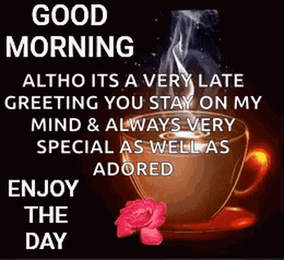 Good Morning Coffee And Rose GIF