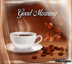 Good Morning Coffee Brown Coffee Beans Butterfly GIF
