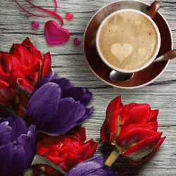 Good Morning Coffee Hearts GIF