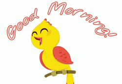 Good Morning Cute Bird Singing GIF