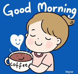 Good Morning Cute Girl Holding Coffee GIF