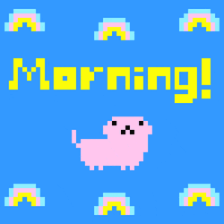 Good Morning Cute Pixelated Puppy GIF