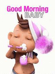 Good Morning Daughter Brushing Teeth GIF