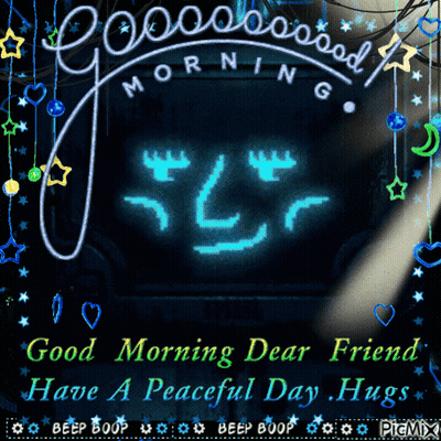 Good Morning Dear Friend Have A Peaceful Day Hugs GIF
