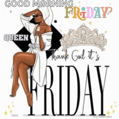 Good Morning Friday Woman In Robe And Tiara GIF