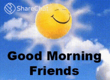Good Morning Friends Happy Sun Bouncing  GIF