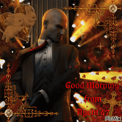 Good Morning From Agent 47 Man In Suit And Tie GIF