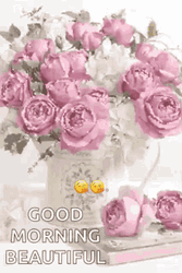 Good Morning Glittering Flowers In A Vase GIF