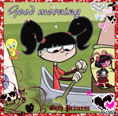 Good Morning Goth Princess Girl In Boat GIF