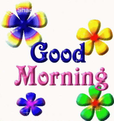 Good Morning Graphic With Flowers GIF