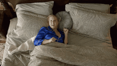 Good Morning Greeting Card With Cat Laying On Bed GIF