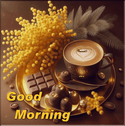 Good Morning Greeting Card With Coffee GIF