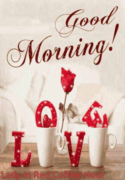 Good Morning Greeting Card With Rose GIF