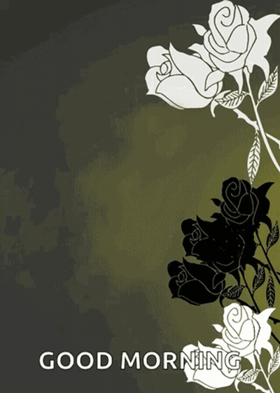 Good Morning Greeting Card With Roses GIF