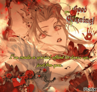 Good Morning Greeting Card With Woman And Roses GIF