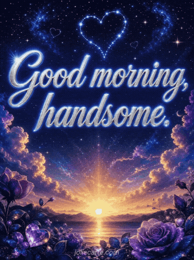 Good Morning Handsome Poster With Sunset GIF