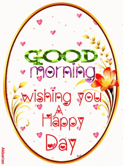 Good Morning Happy Day Flowers Hearts GIF