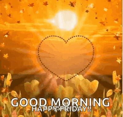 Good Morning Happy Friday Heart Tulips GIF
